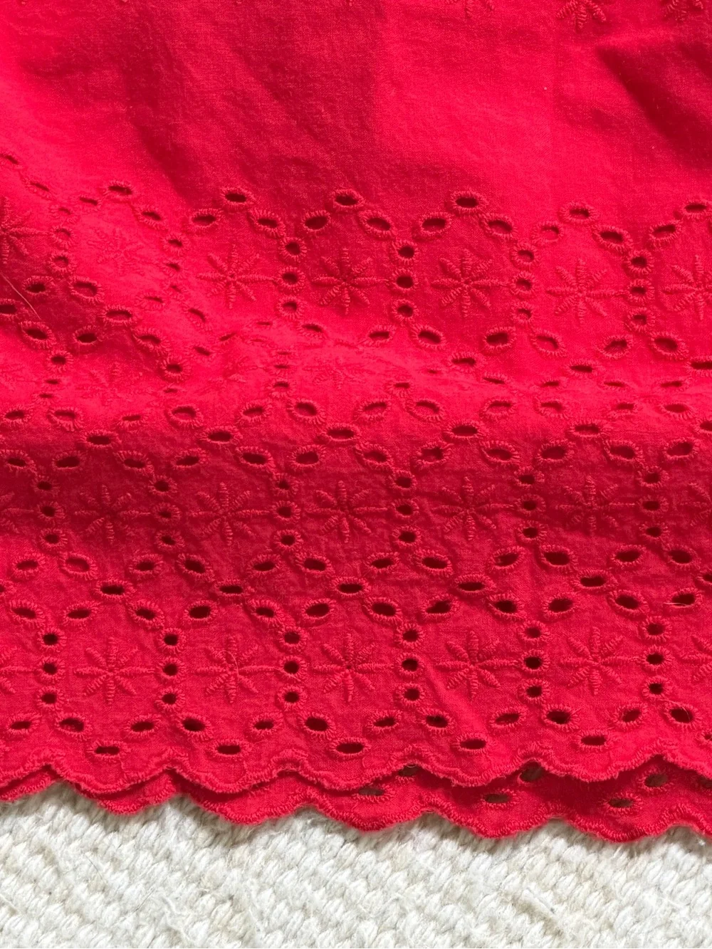 Gap Kids Girls L 10 French Striped Red Eyelet Cotton Dress